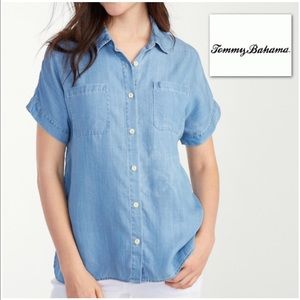 ✨Tommy Bahama Boyfriend Chambray shirt size medium